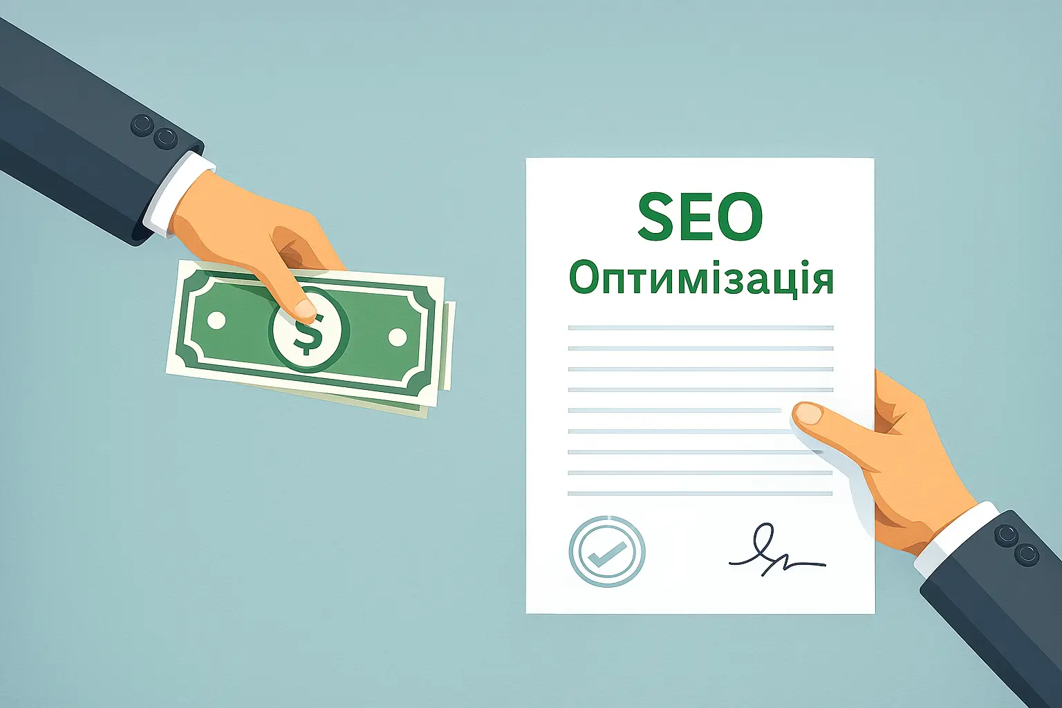 SEO optimization payment illustration